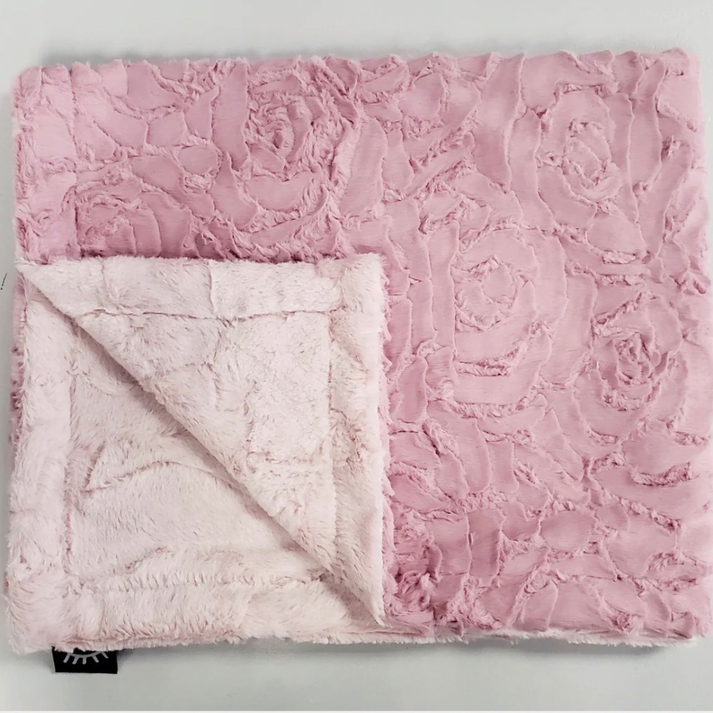 Rosey Frosted Mauve Minky Blanket