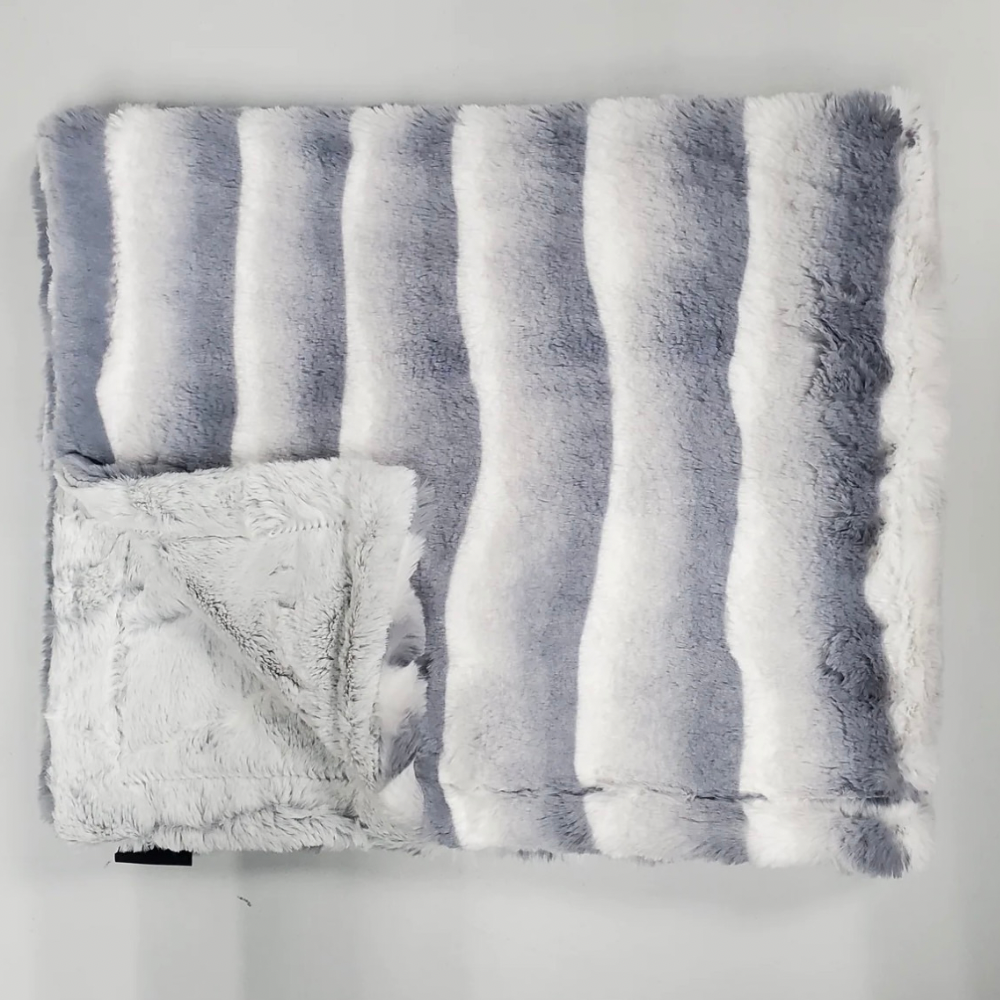Plush Waves Silver Minky Blanket