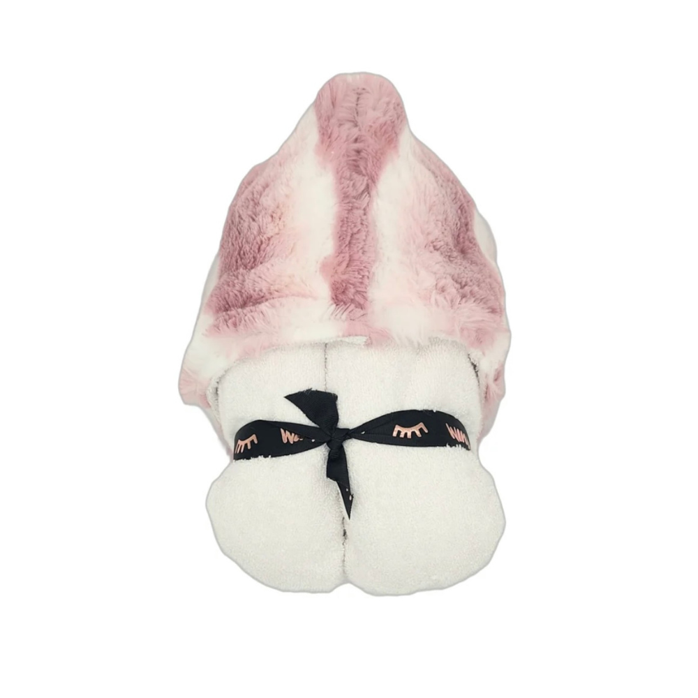 Plush Waves Woodrose Hooded Towel