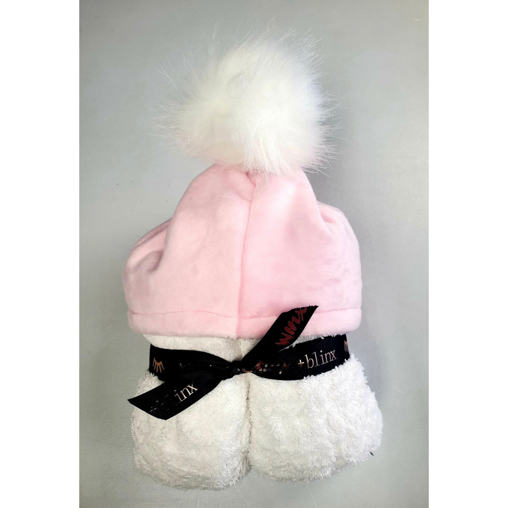 Blush Pompom Hooded Towel