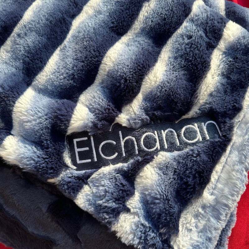 Plush Waves Navy Minky Blanket