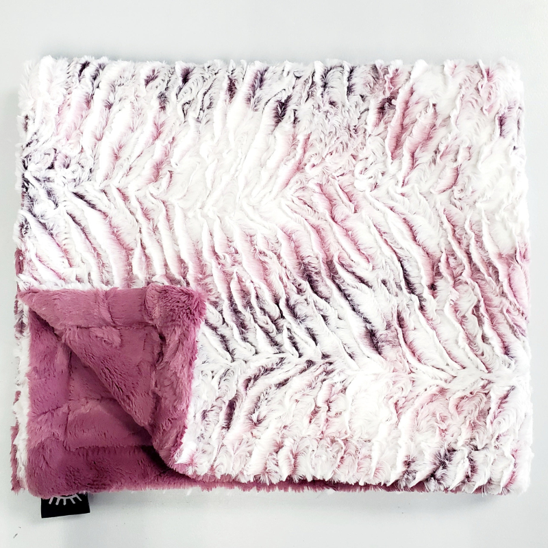 Zebra Rose Minky Blanket