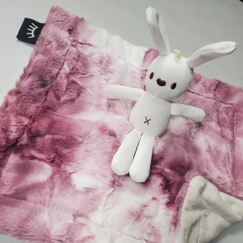 Sorbet Raspberry Bunny Mini Minky Lovey