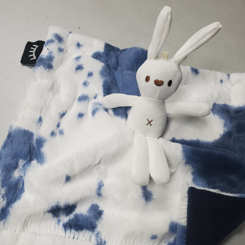 Spot Navy Bunny Mini Minky Lovey