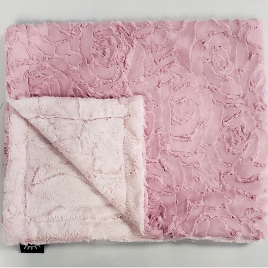Rosey Frosted Mauve Minky Blanket
