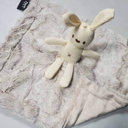 Frosted Taupe Bunny Mini Minky Lovey