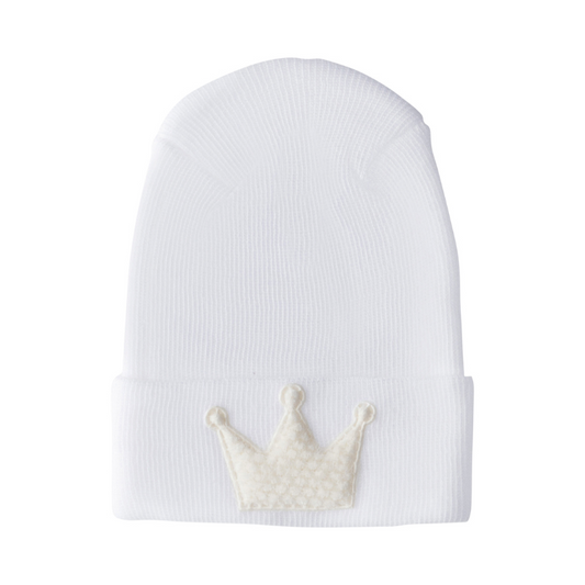 Hospital Hat Fuzzy Ivory Crown