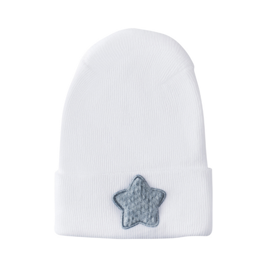 Hospital Hat - Fuzzy Ice Blue Star