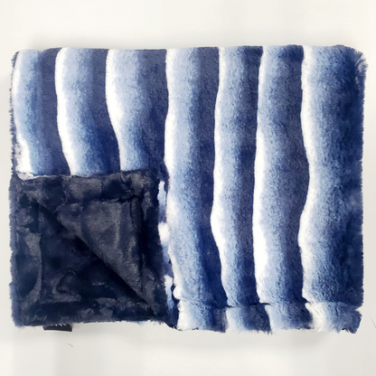 NEW! Plush Waves Navy Minky Blanket