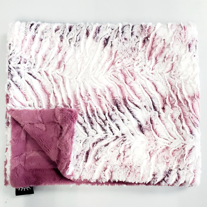 Zebra Rose Minky Blanket 