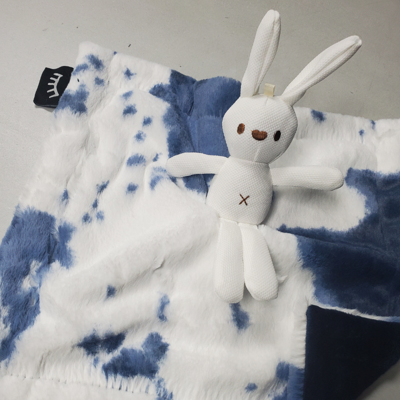 Spot Navy Bunny Mini Minky Lovey 