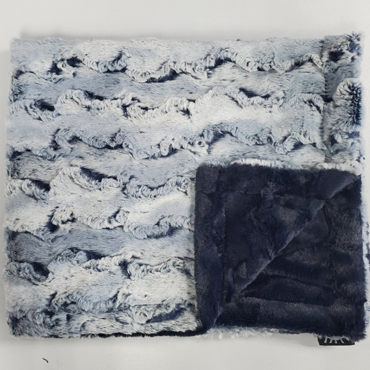 Wild Rabbit Navy Minky Blanket