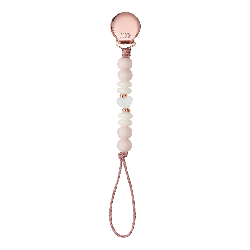 Pacifier Clip Blush Heart