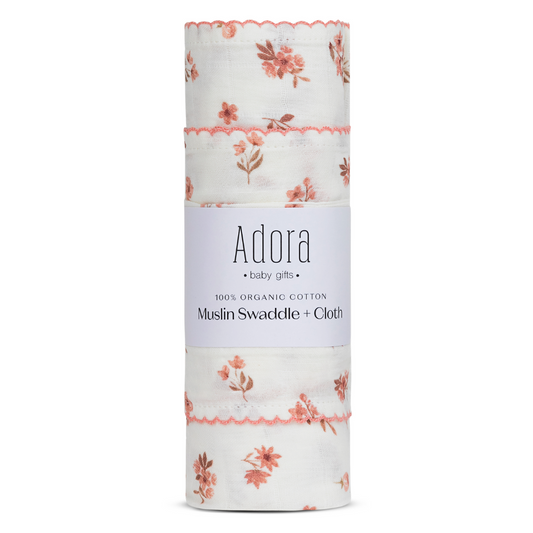 Floral Girls Swaddle + Cloth