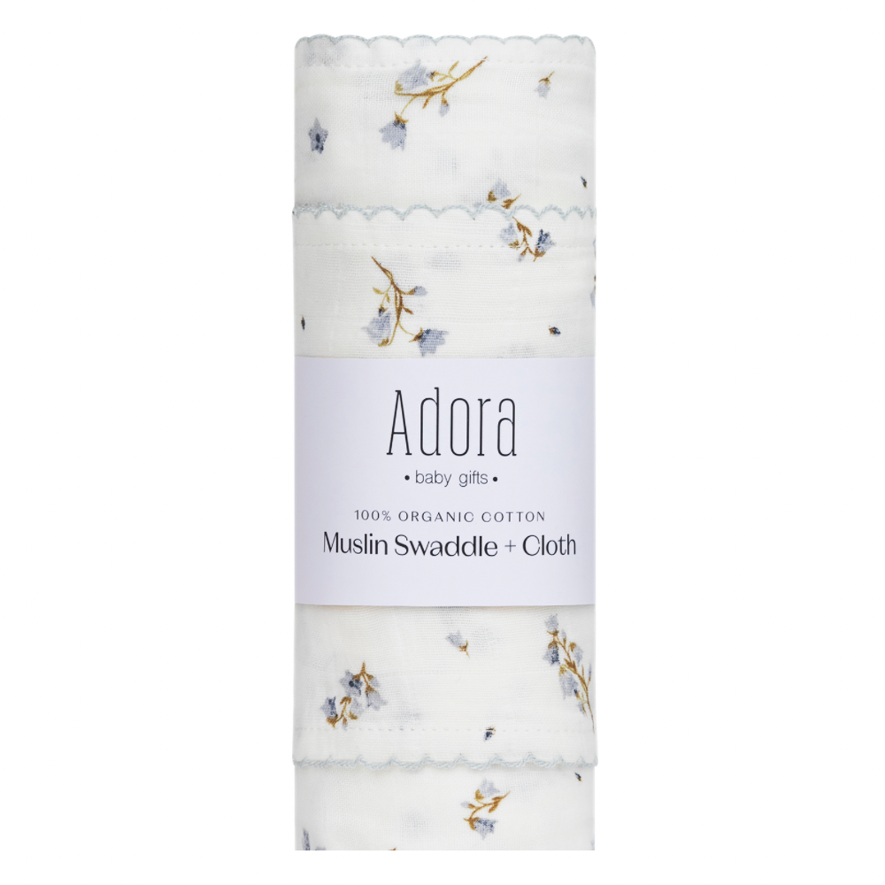 Floral Boys Swaddle + Cloth