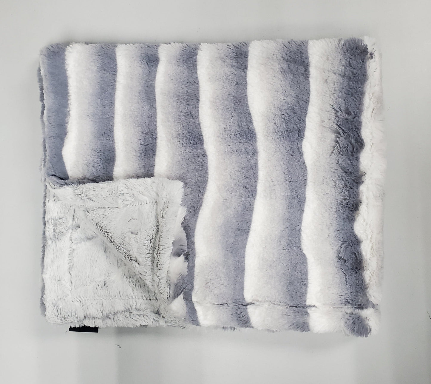 Plush Waves Silver Minky Blanket 