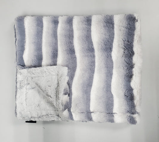 Plush Waves Silver Minky Blanket 